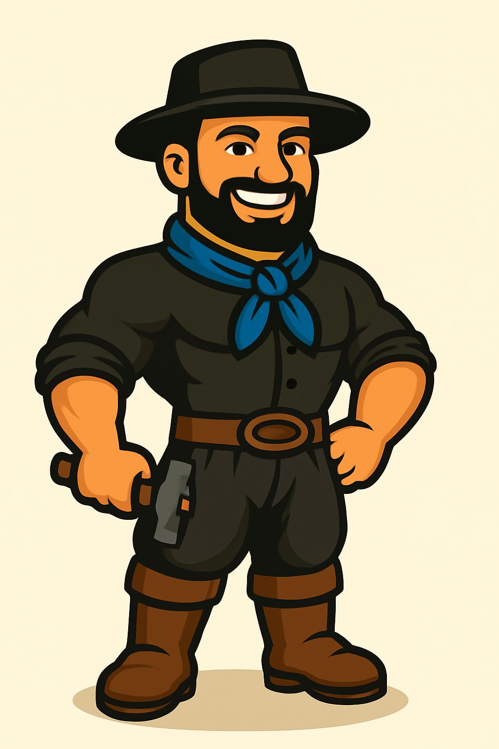 Mascote da empresa com martelo